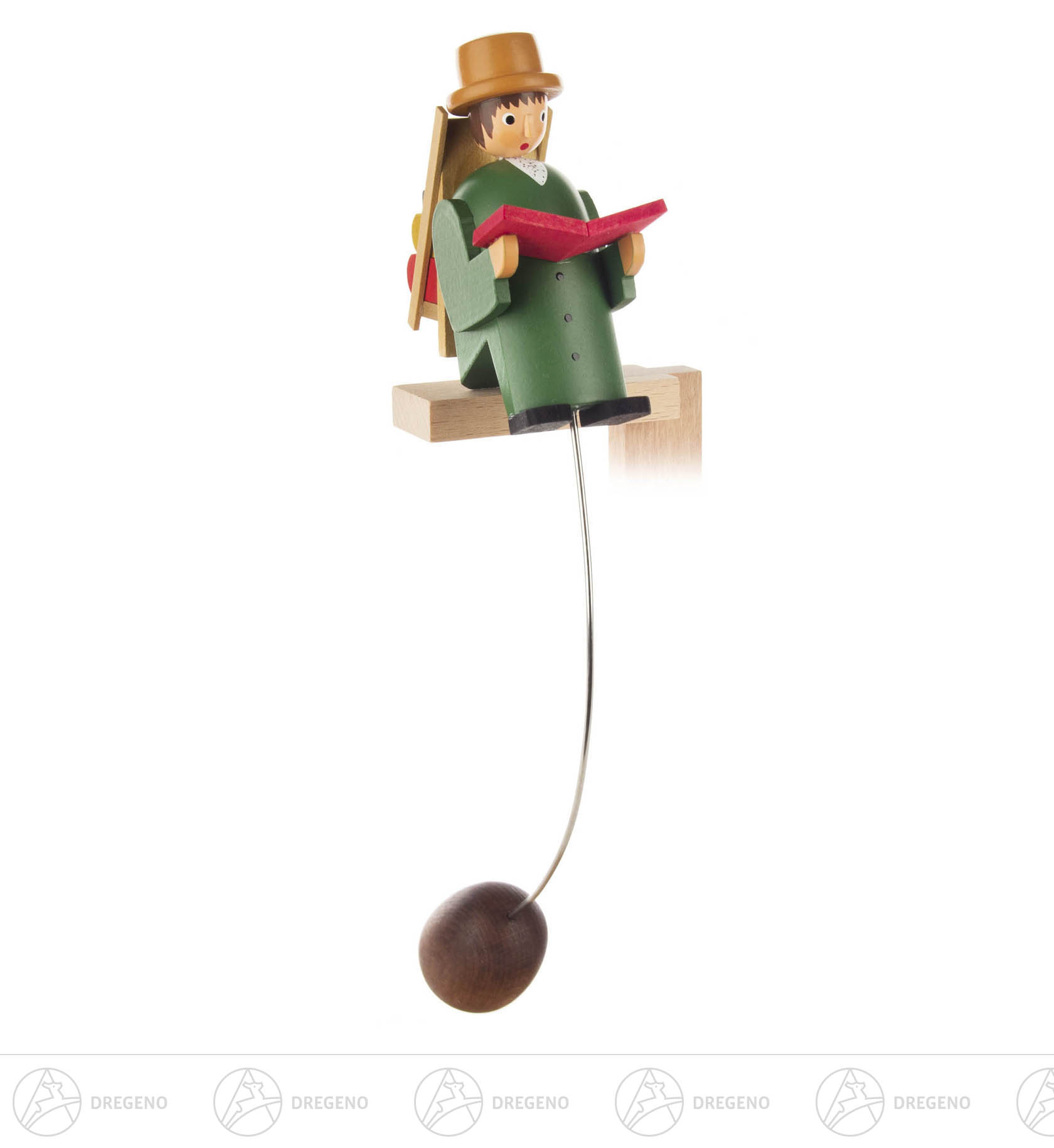 Schaukelfigur Buchleser mittel grün 27cm