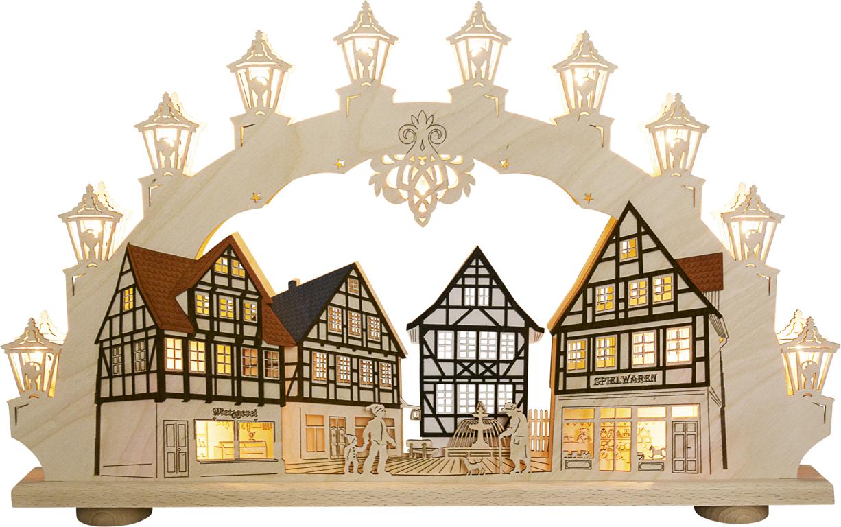 LED Lichterbogen 15 flg. Altstadt, Motiv einseitig 66,0 x 41,0 x 6,0 cm LED Lichterbogen 15 flg. Altstadt, Motiv einseitig 66,0 x 41,0 x 6,0 cm