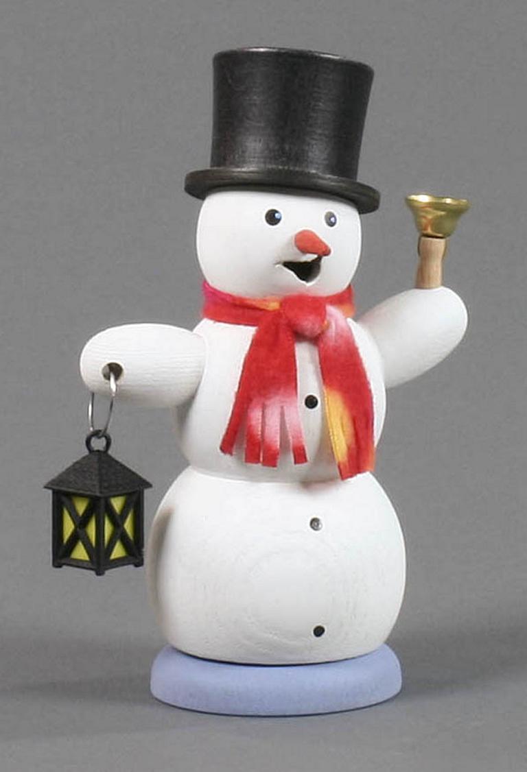 Räuchermann Schneemann mit Laterne