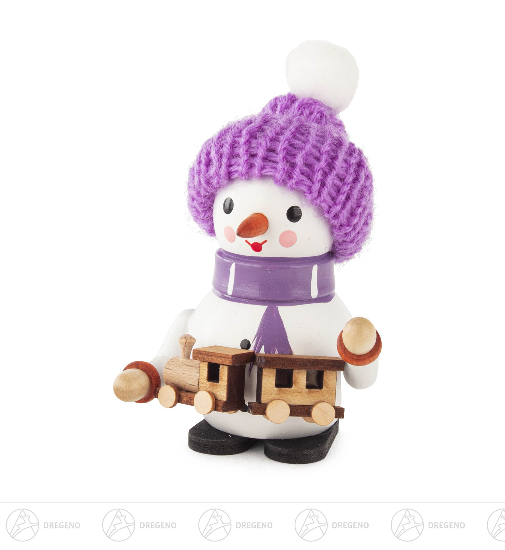 Schneemann Ella mit Eisenbahn 8cm