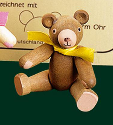 Spielzeugbär beweglich braun  7 cm