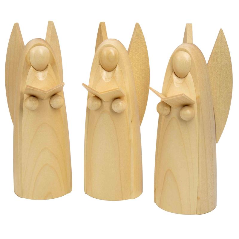 Halleluja-Engel natur 3-teilig 12cm Halleluja-Engel natur 3-teilig 12cm