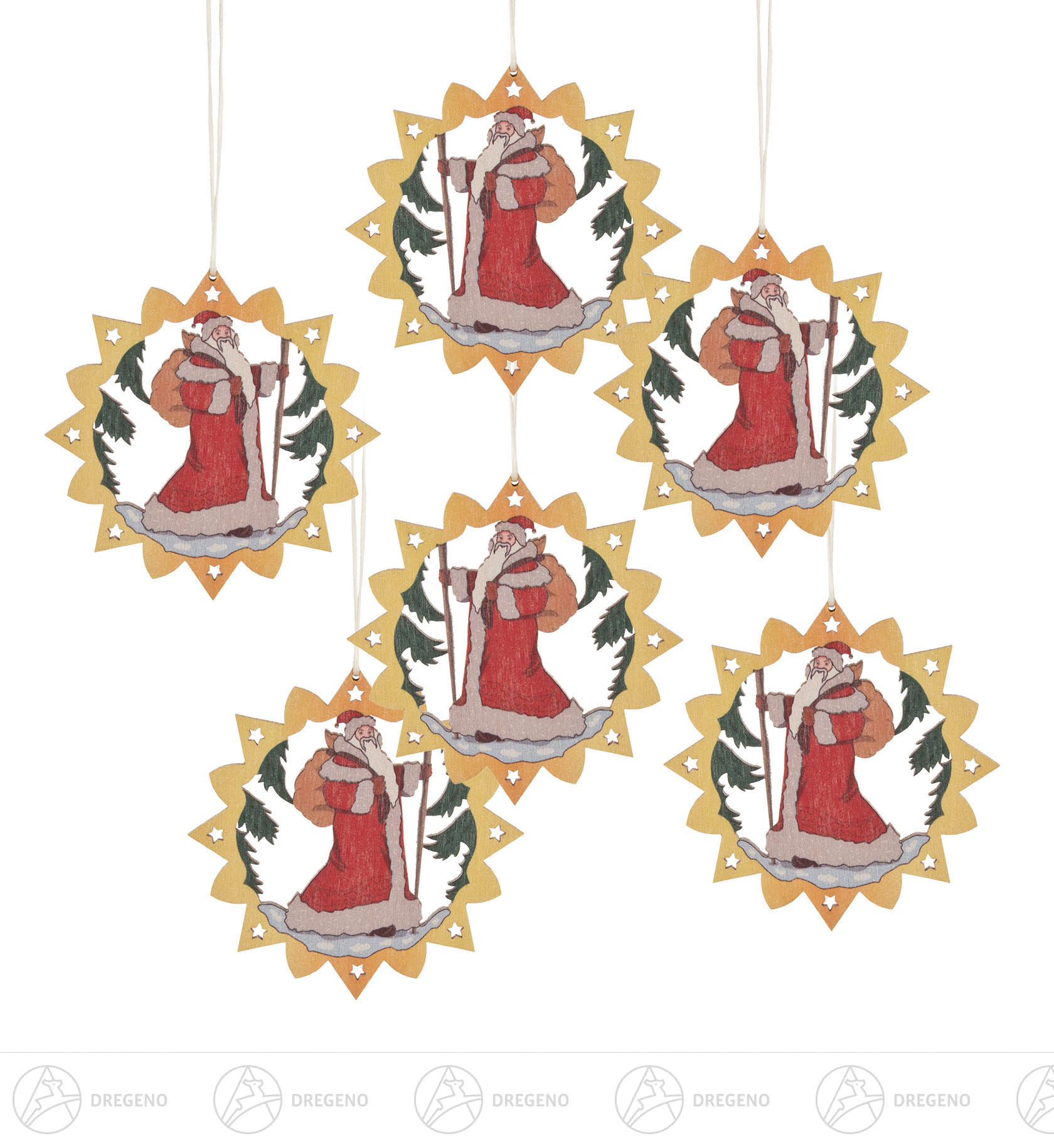 Behang Weihnachtsmann bunt (VE 6) 6cm Behang Weihnachtsmann bunt (VE 6) 6cm