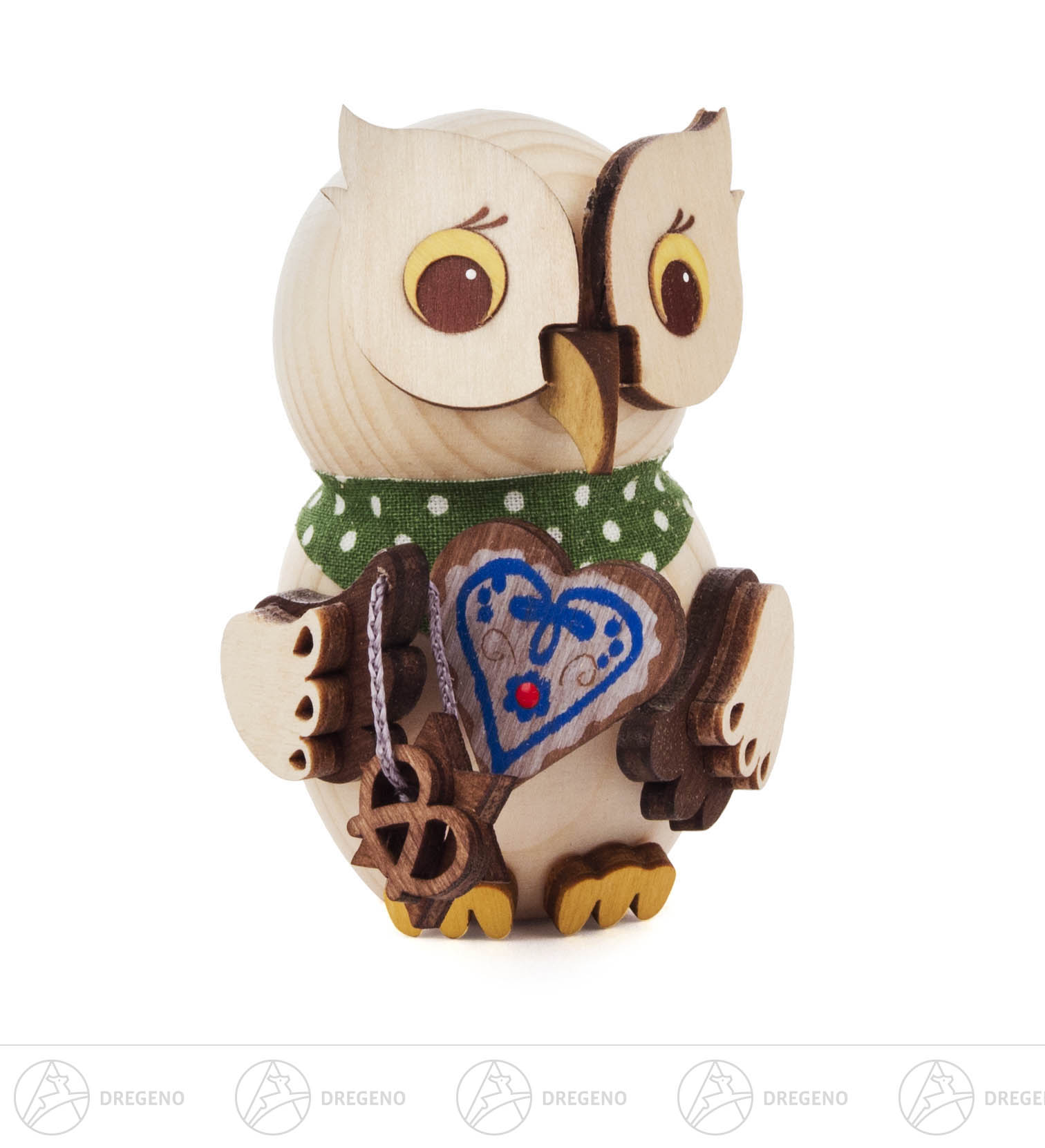 Mini-Eule Lebkuchenherz 7cm