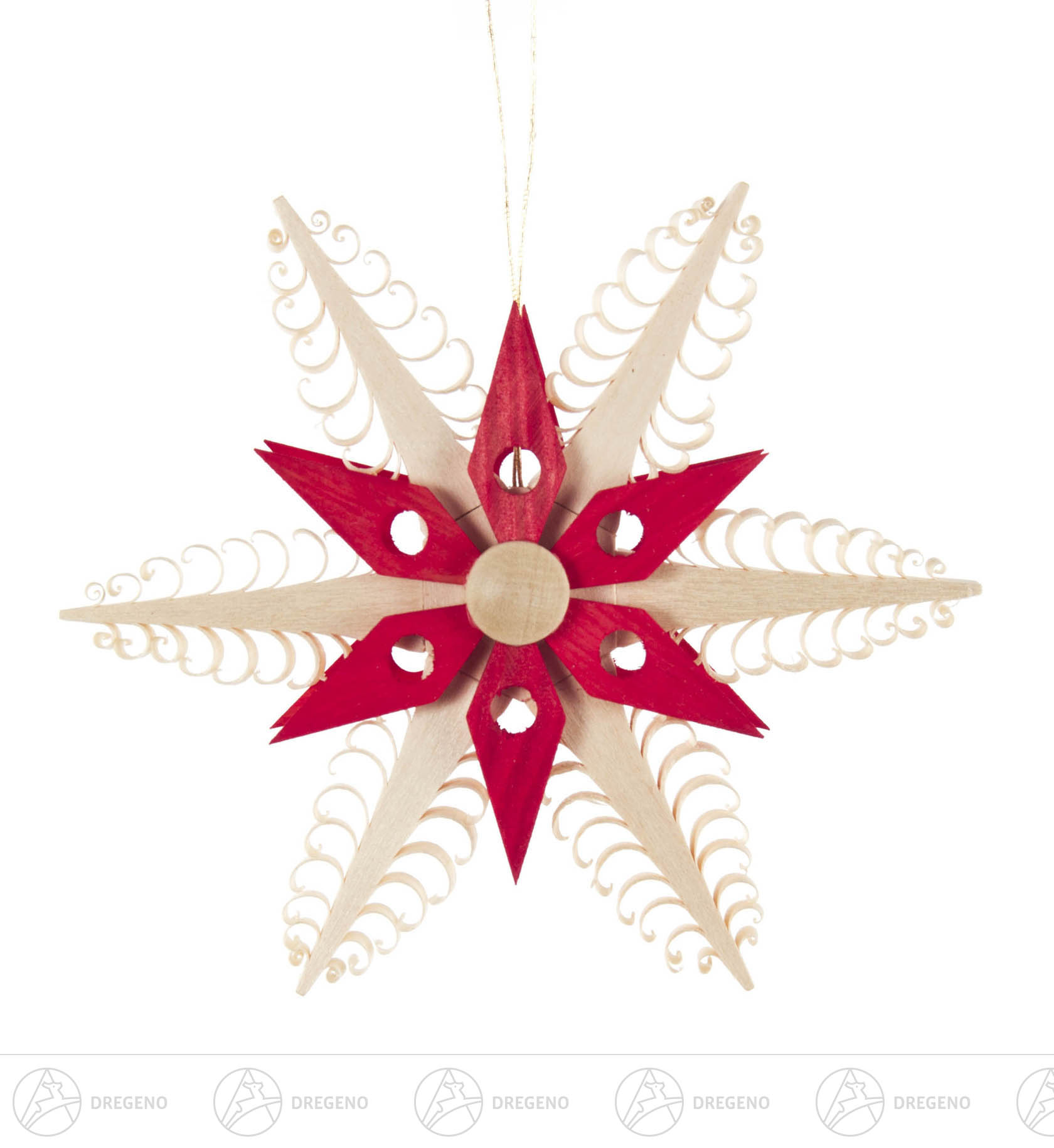 Behang Spanstern rot/natur 14cm