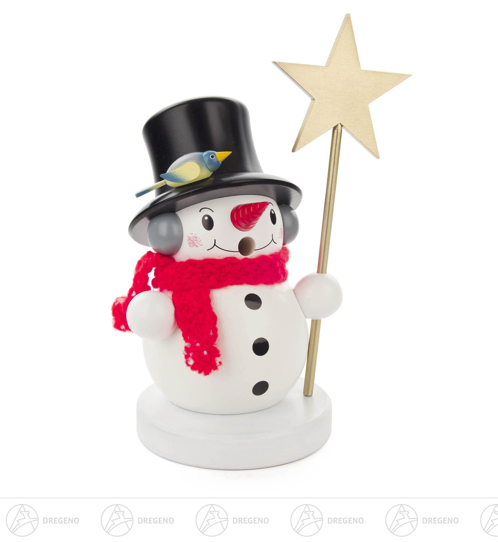 Räuchermann Schneemann mit Stern