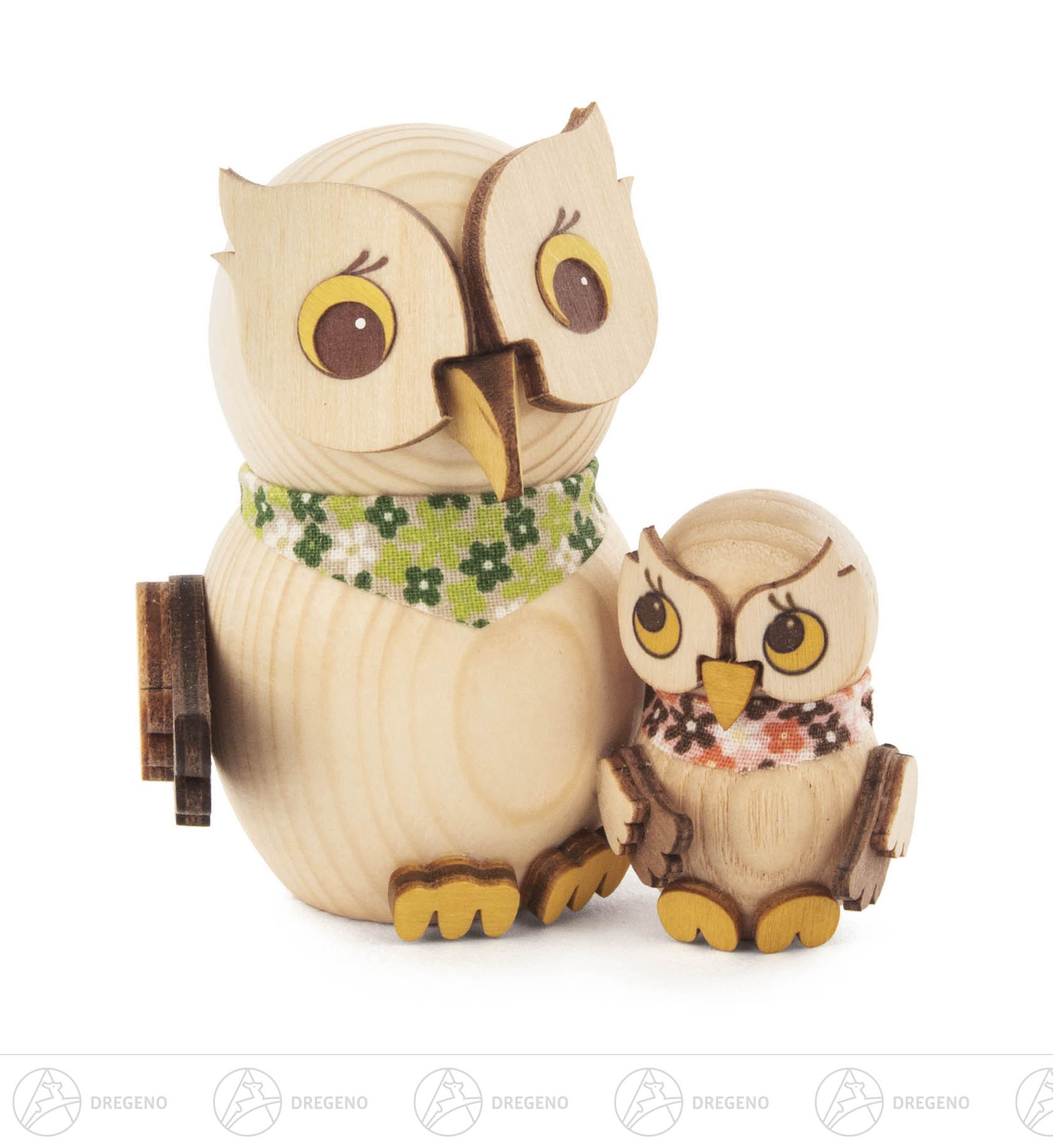 Mini-Eule mit Kind 7cm