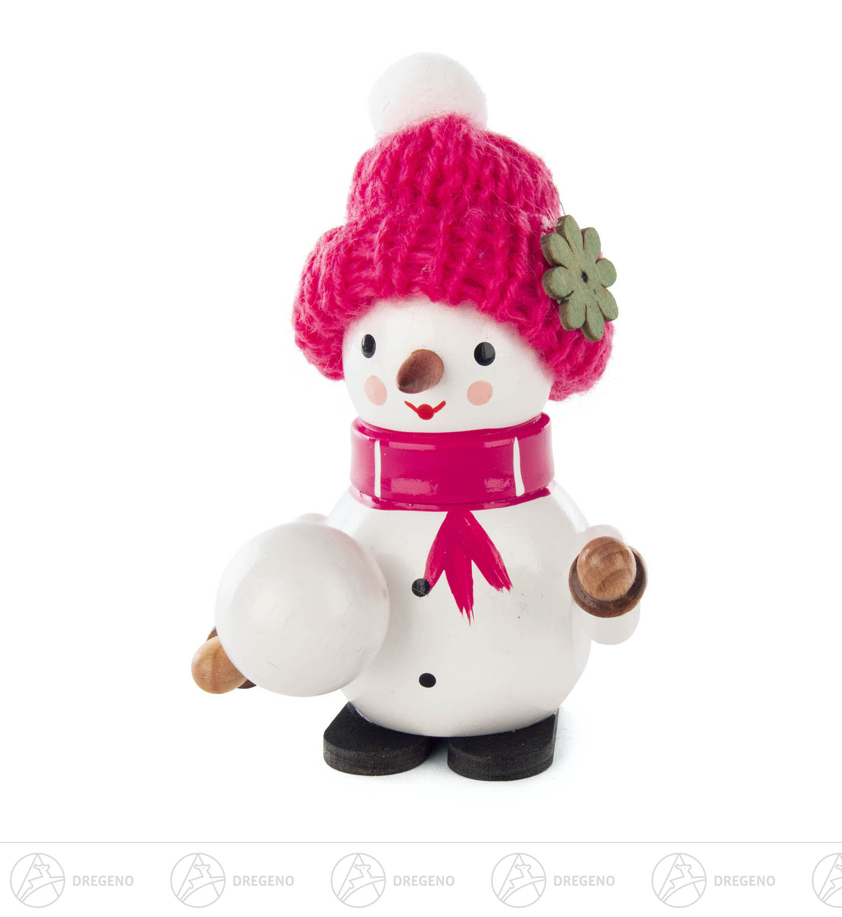 Schneefrau Emma mit Schneeball 8cm Schneefrau Emma mit Schneeball 8cm