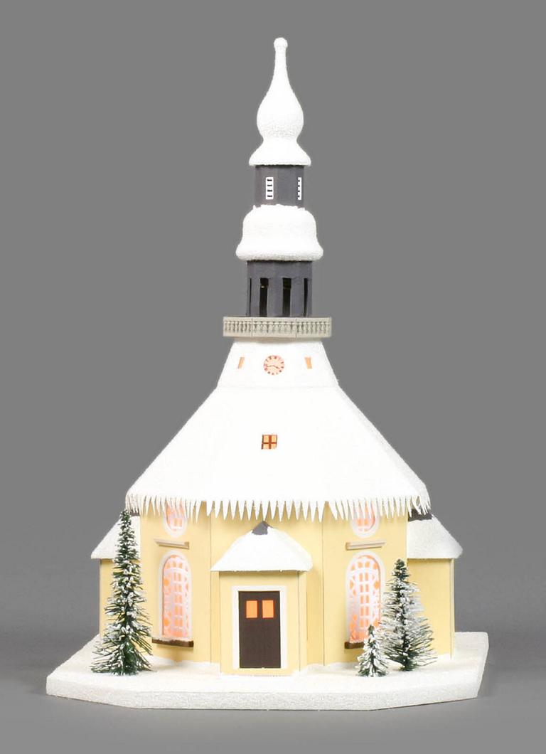 Lichterhaus Seiffener Kirche, elektr. Beleuchtung Lichterhaus Seiffener Kirche, elektr. Beleuchtung