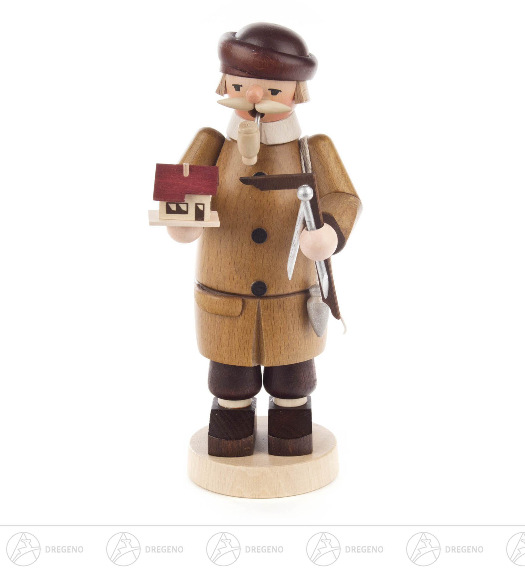 Räuchermann Baumeister mit Haus 18cm