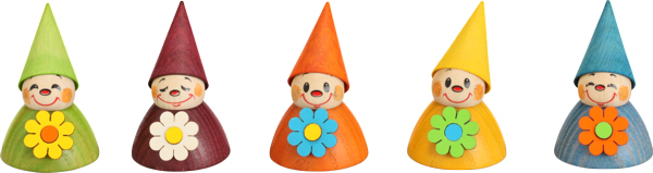 Blumen-Wippel, 5er Satz 4cm Blumen-Wippel, 5er Satz 4cm