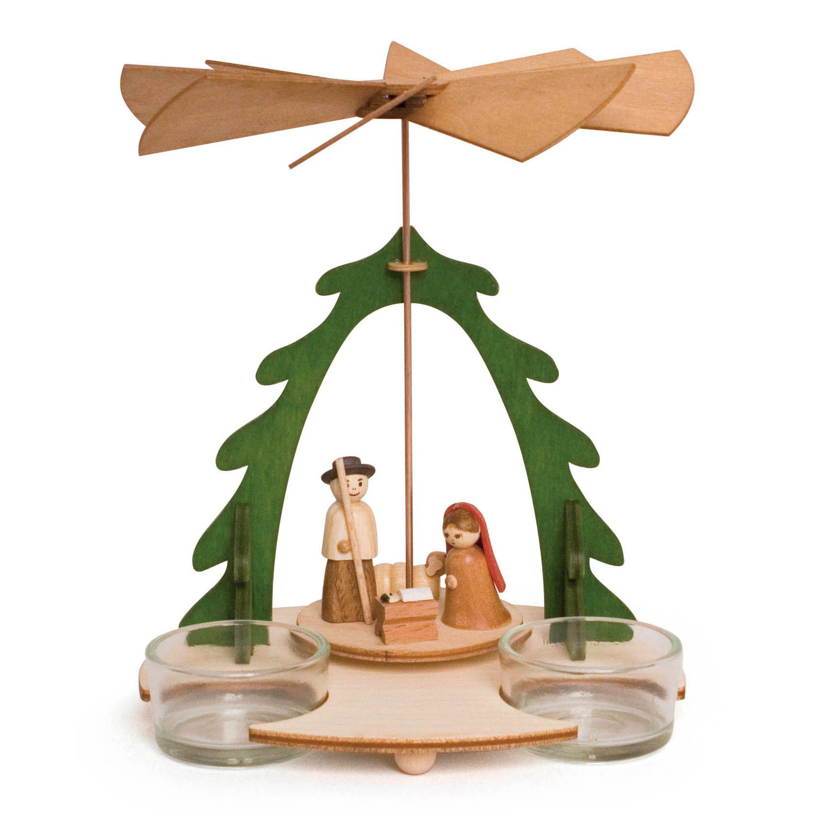 Bastelset Pyramide mit Krippefiguren  14x18x14cm