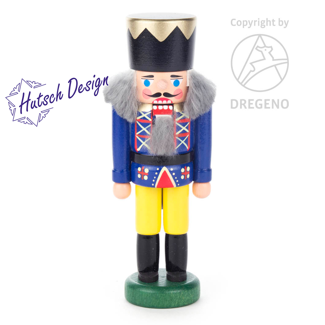 Nussknacker König blau-gelb, 14cm