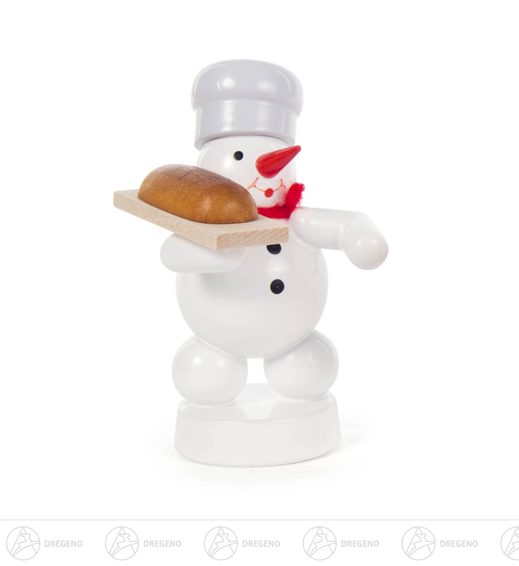 Schneemann Bäcker mit Brot 8cm Schneemann Bäcker mit Brot 8cm