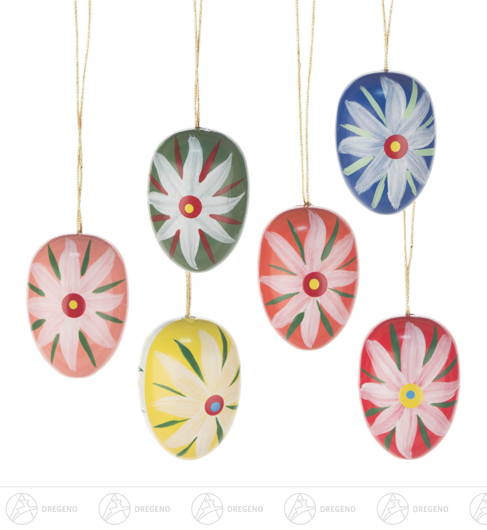 Behang Ostereier mit Blumen (6) 3cm