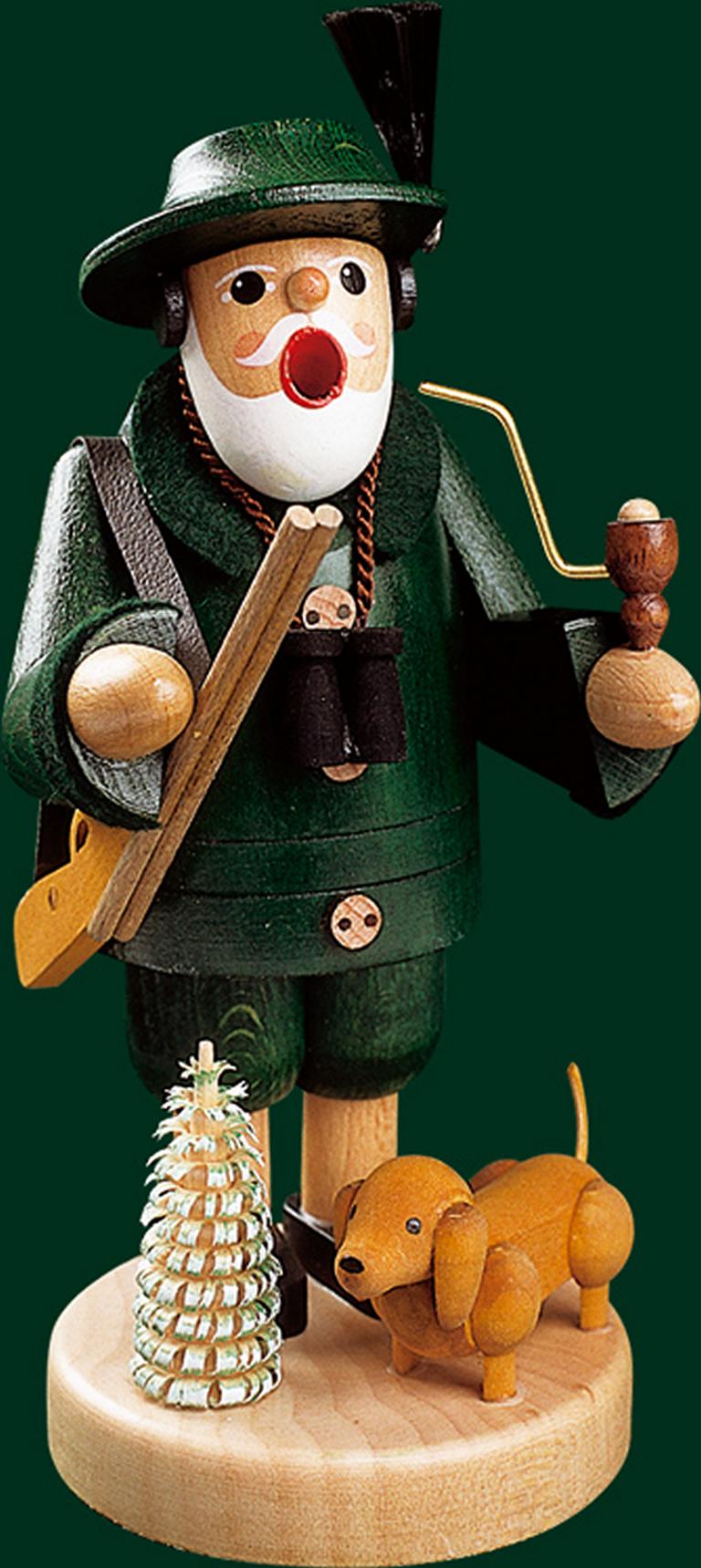 Räuchermann Förster mit Dackel  19 cm