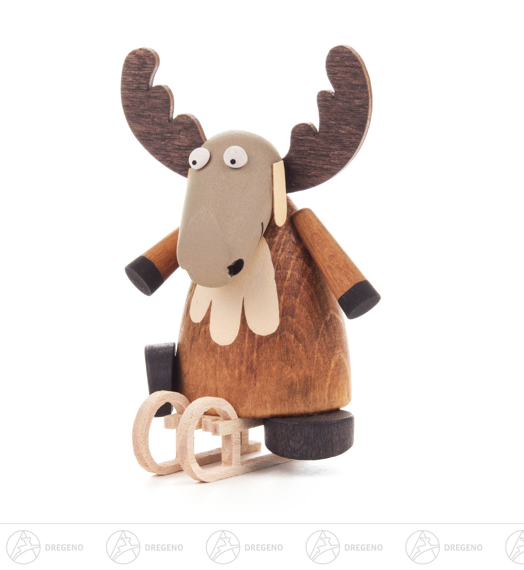 Elch auf Schlitten 7cm