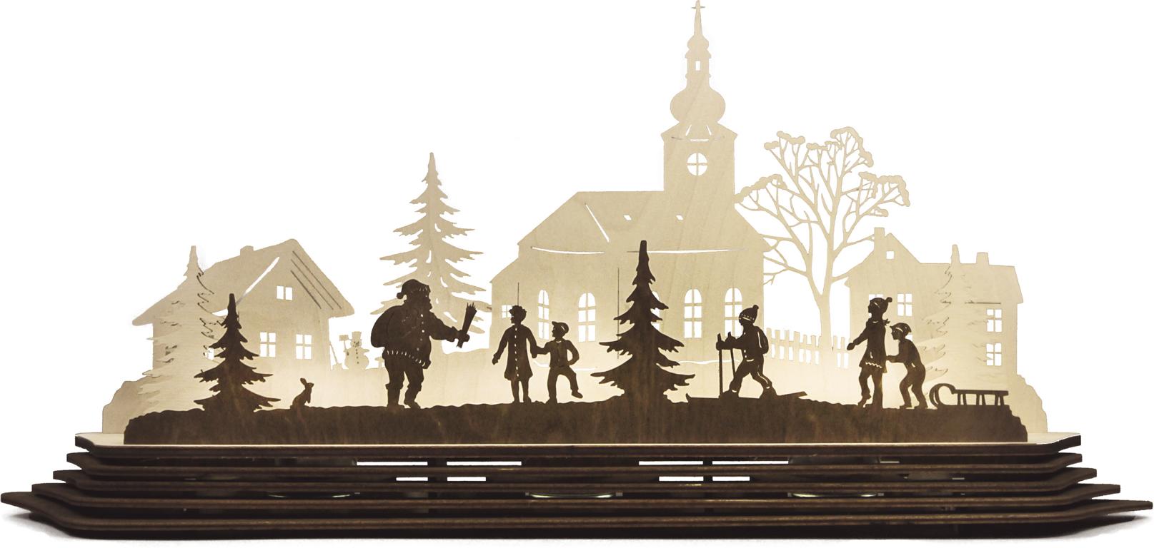 Teelichthalter Selbstbausatz Weihnachtszauber 3 TL 57,0 x 25,5 x 11,0 cm