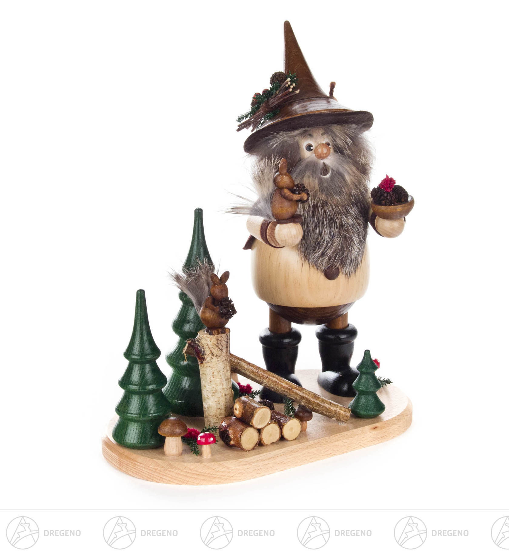 Räuchermann Waldwichtel mit Eichhörnchen