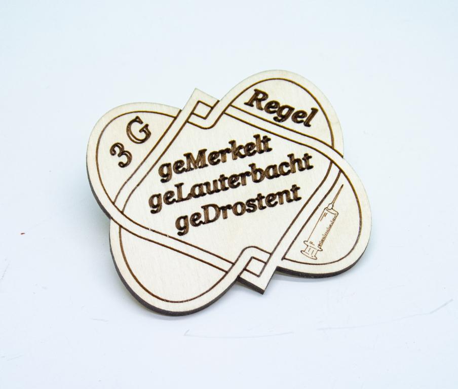 Anstecker 3G Regel 7x7 cm geMerkelt Anstecker 3G Regel 7x7 cm geMerkelt