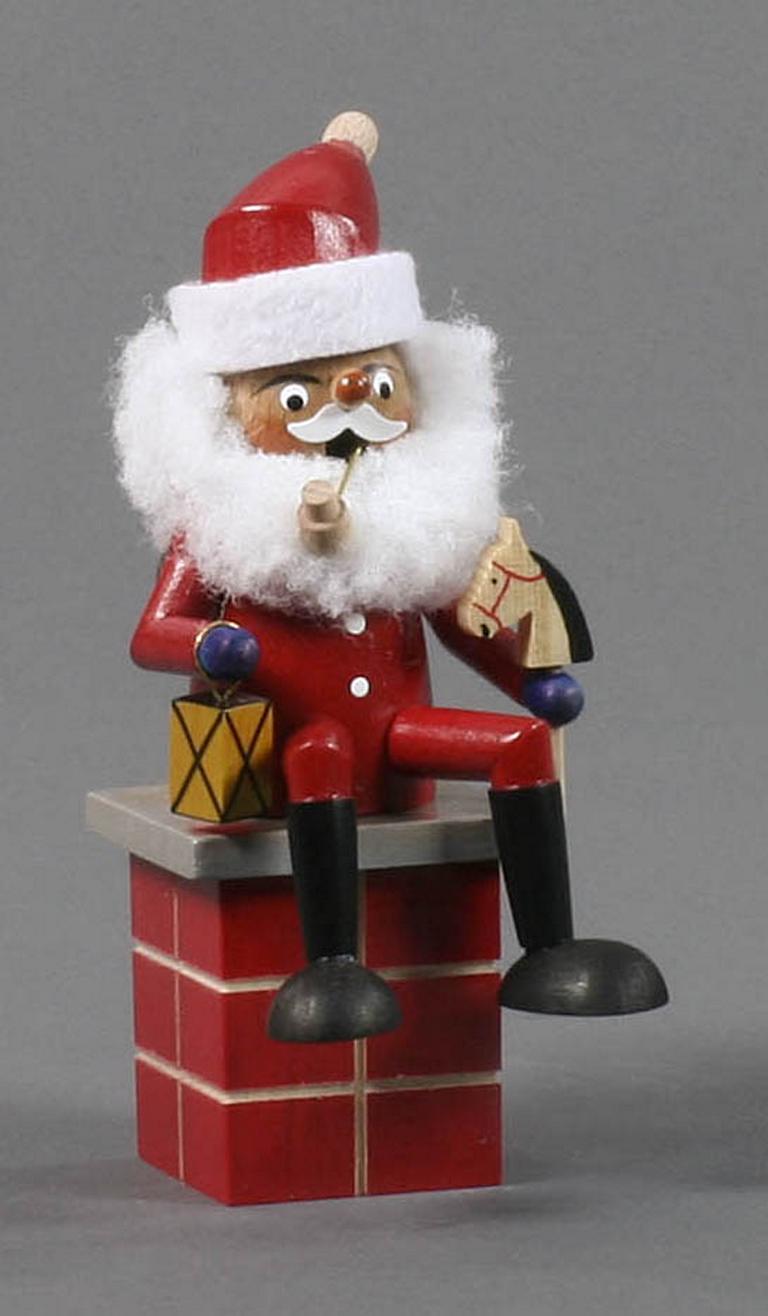 Mini Räuchermann Weihnachtsmann auf Schornstein