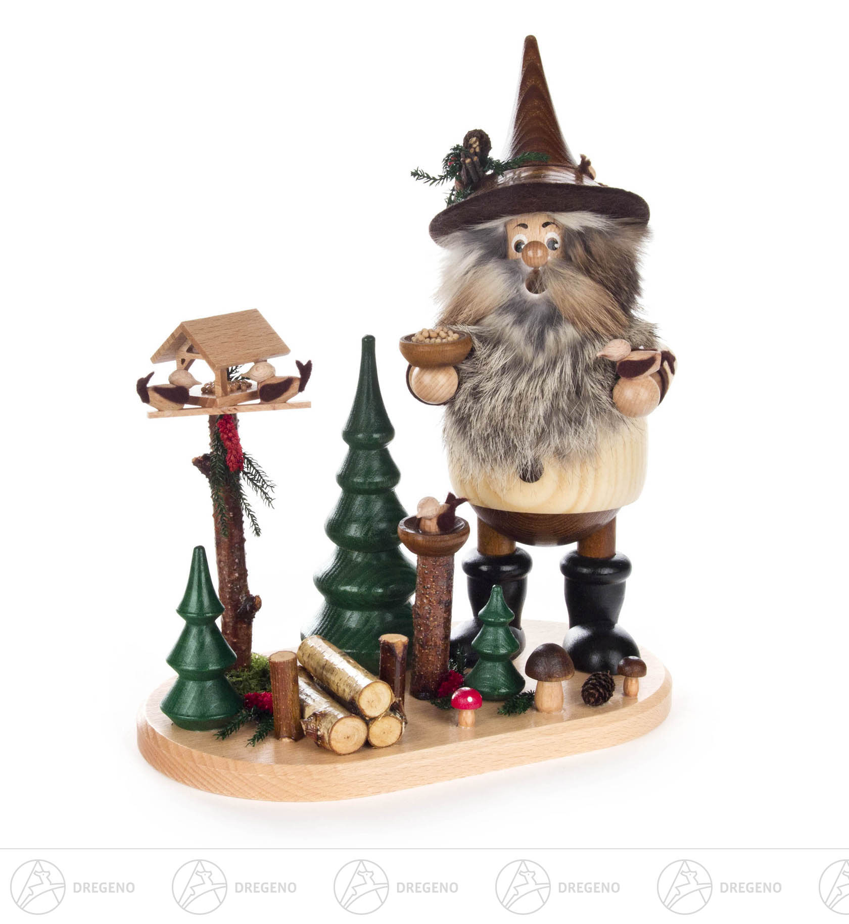 Räuchermann Wichtel Vogelfreund