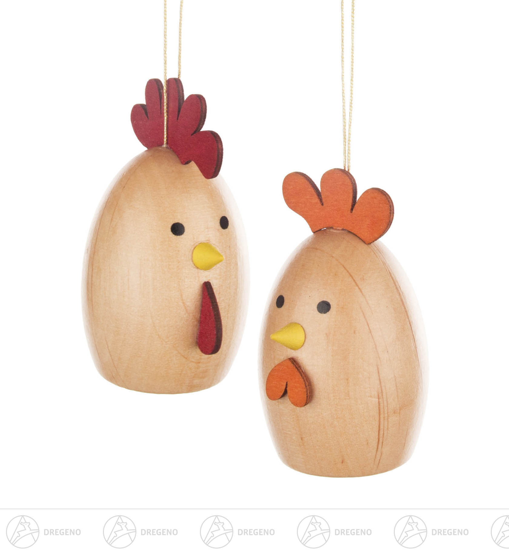 Behang Hahn und Henne, natur 6cm Behang Hahn und Henne, natur 6cm