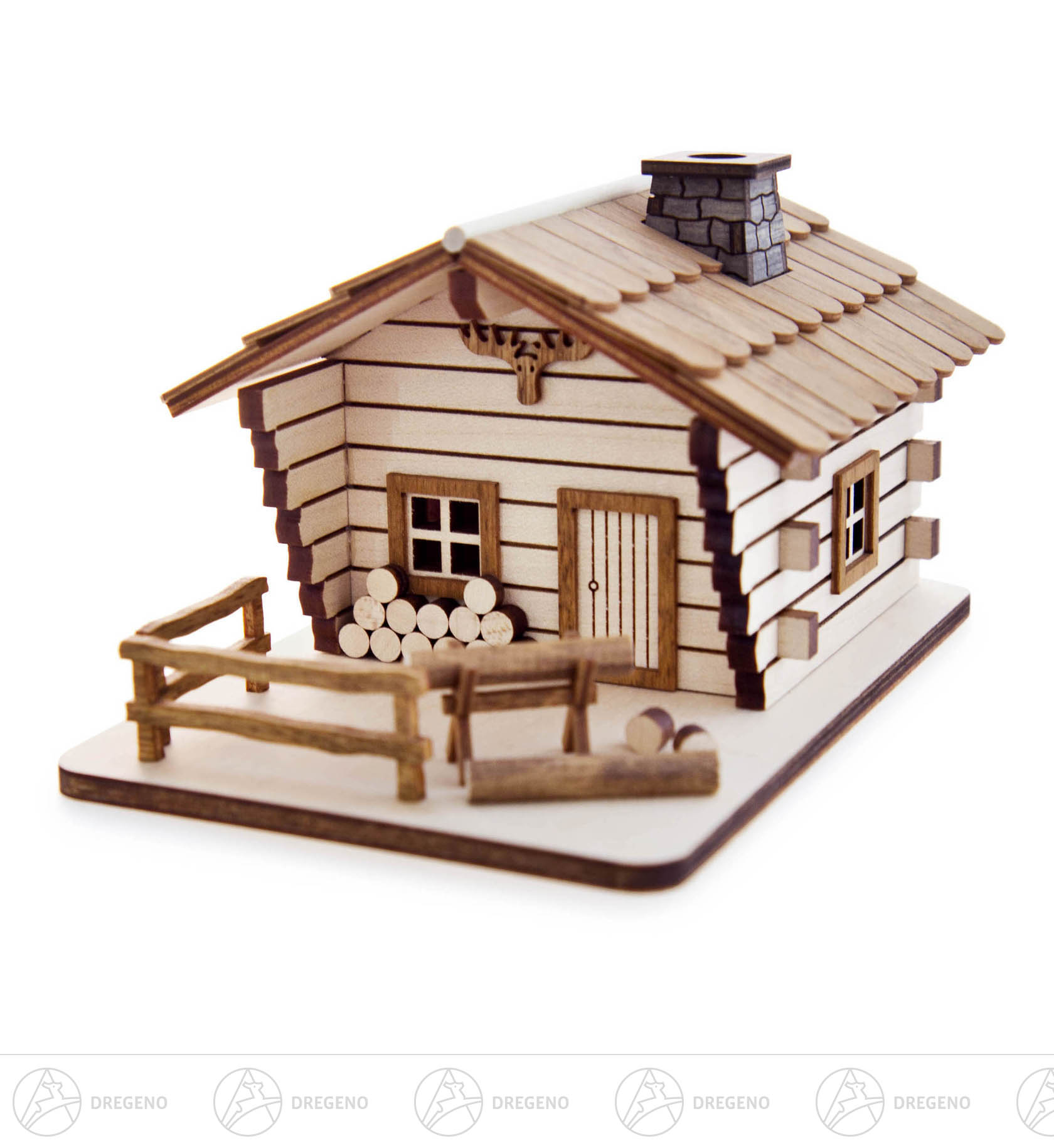 Bastelset Räucherhaus Blockhütte 100-tlg. 15x8,5x10cm