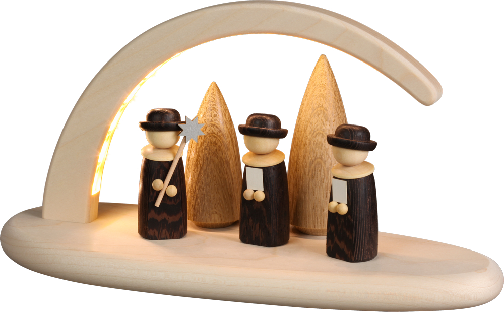 Bogen natur LED beleuchtet Weihnachtssänger 13 x24 x10cm Bogen natur LED beleuchtet Weihnachtssänger 13 x24 x10cm