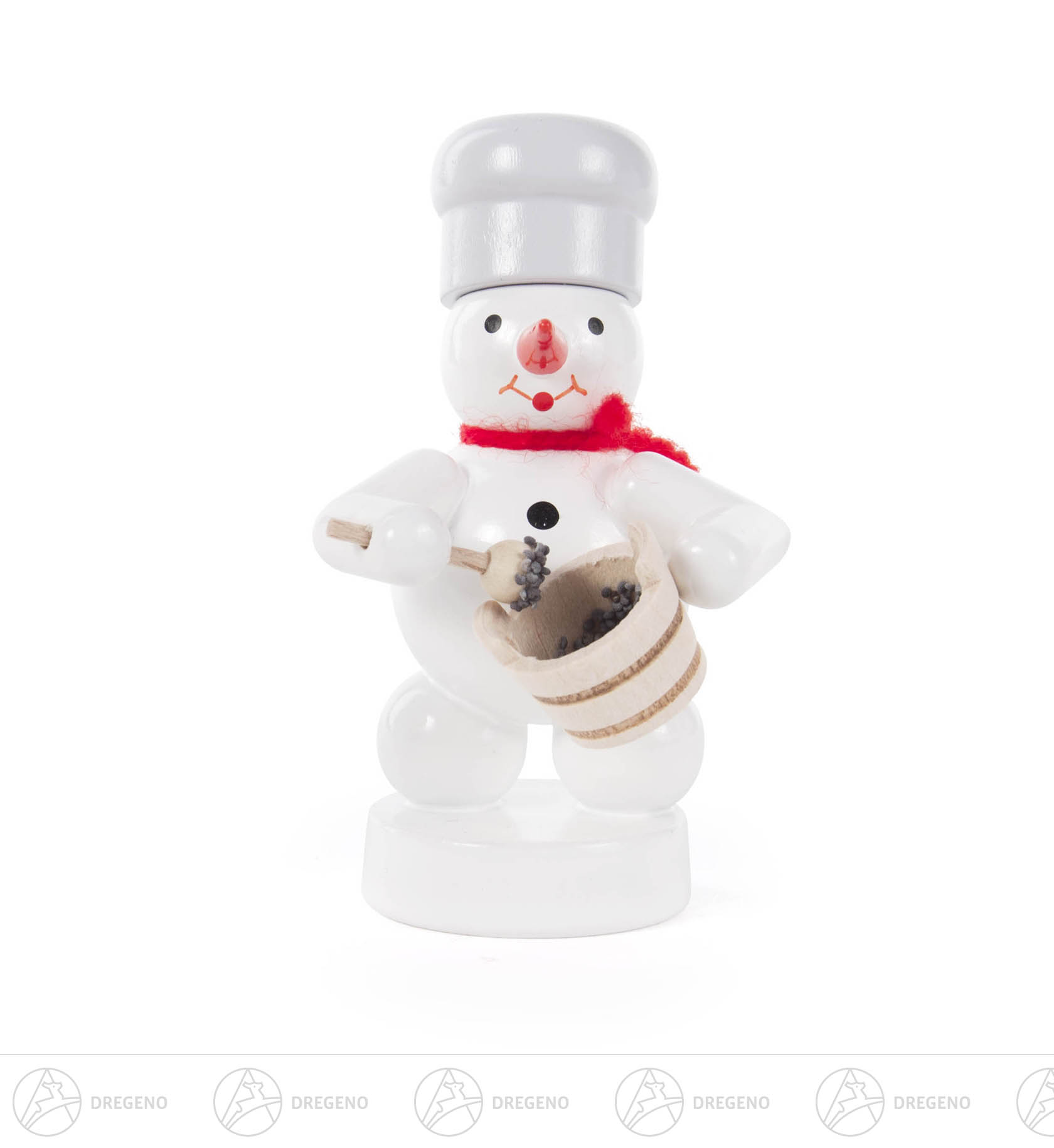 Schneemann mit Mohntopf und Löffel 8cm Schneemann mit Mohntopf und Löffel 8cm