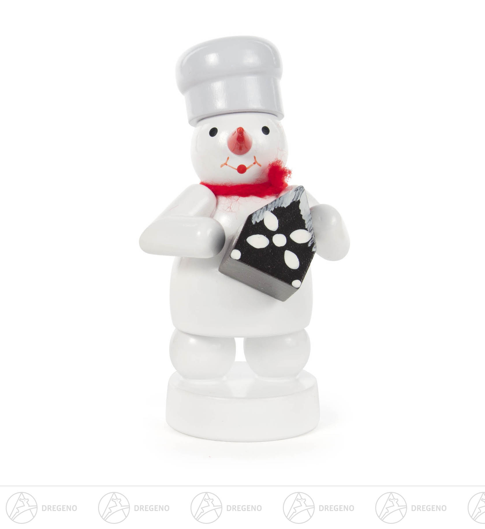 Schneemann Bäcker mit Pfefferkuchenhaus 8cm Schneemann Bäcker mit Pfefferkuchenhaus 8cm