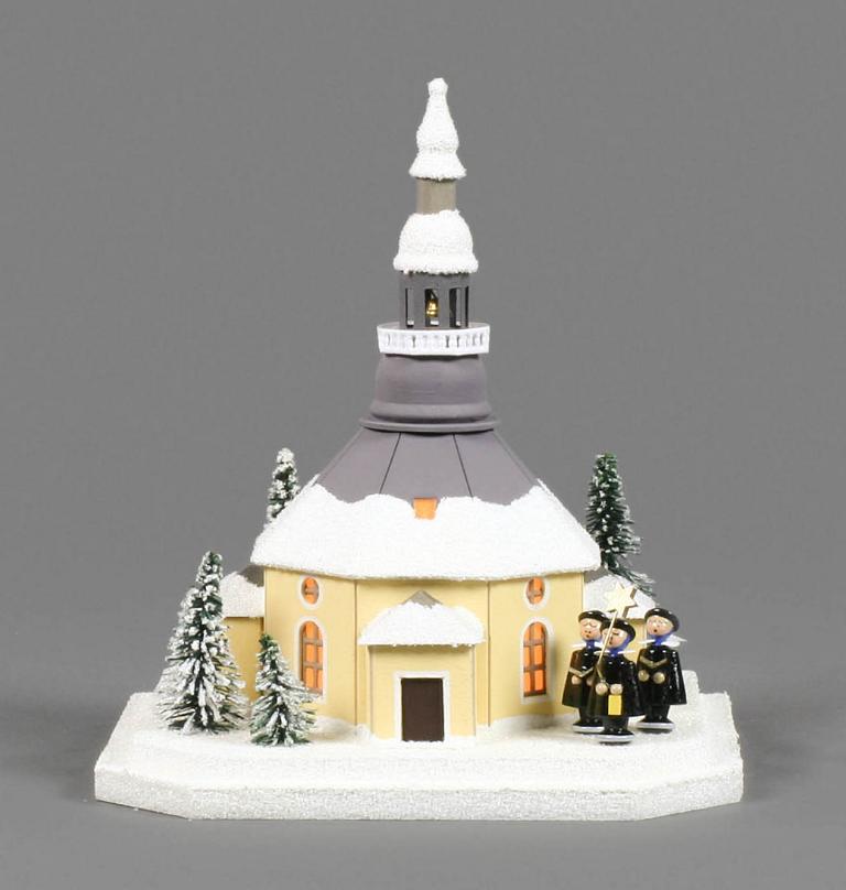 Lichterhaus Seiffener Kirche, klein elektr. Beleuchtung Lichterhaus Seiffener Kirche, klein elektr. Beleuchtung