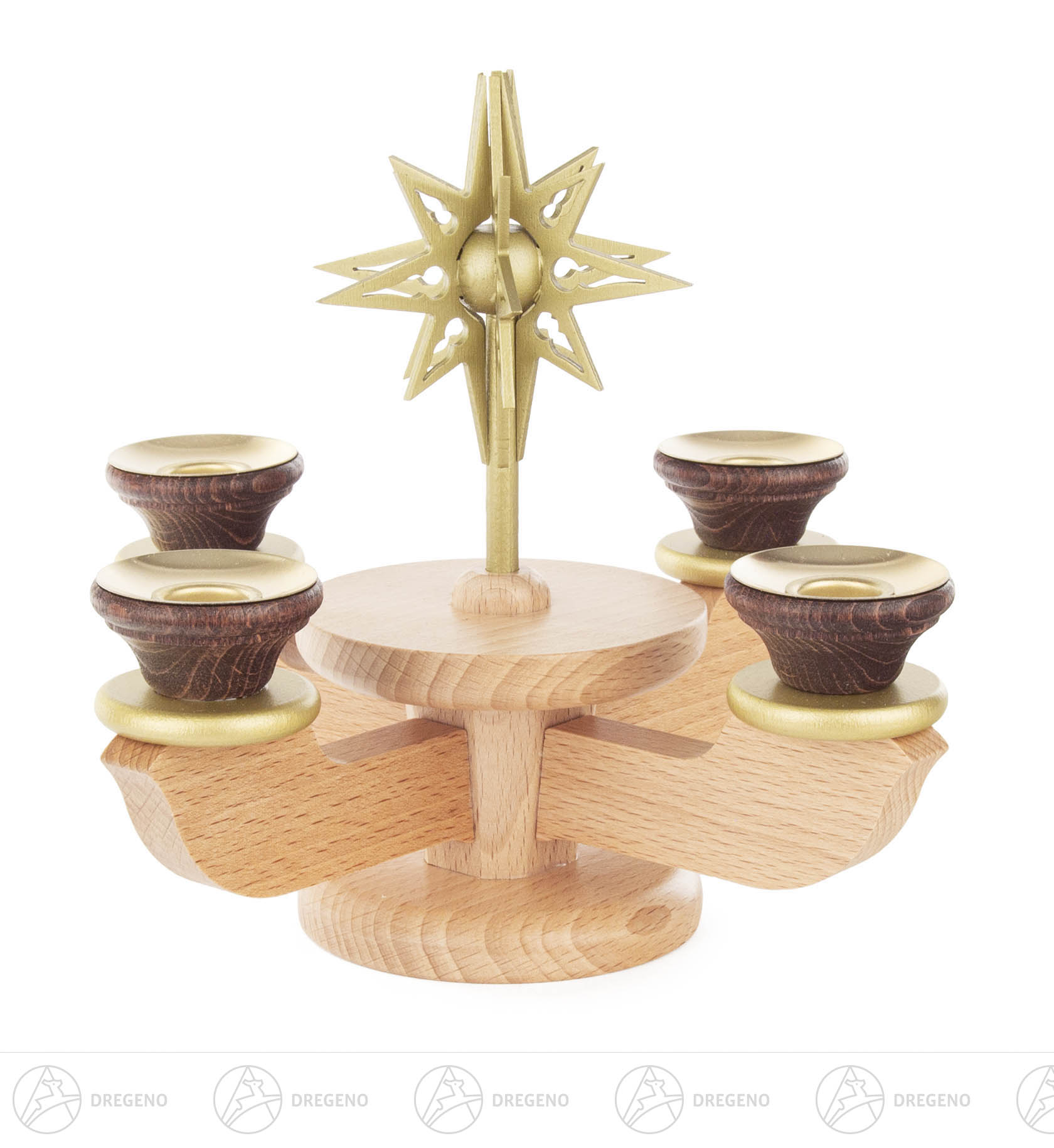 Adventsleuchter klein natur für Kerzen d14mm 18cm