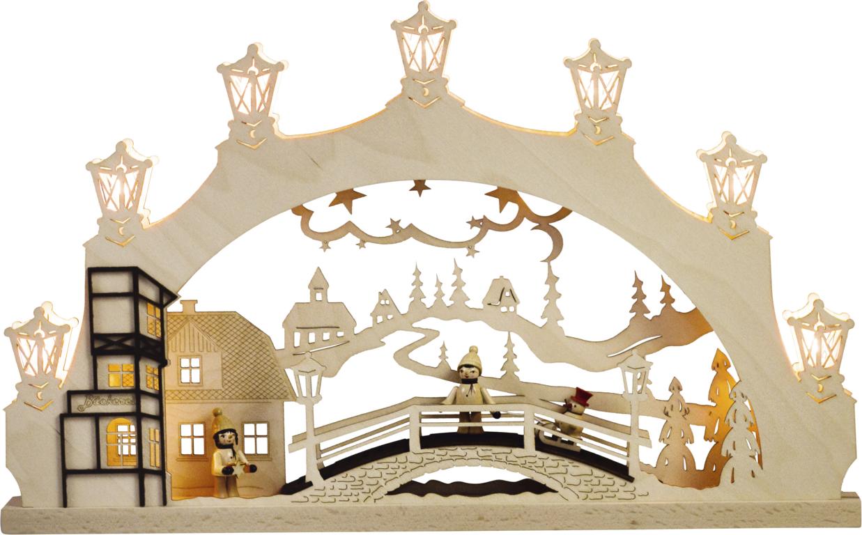 Lichterbogen 7 flg. Winterkind Erzgebirge 52,0 x 32,0 x 4,5 cm