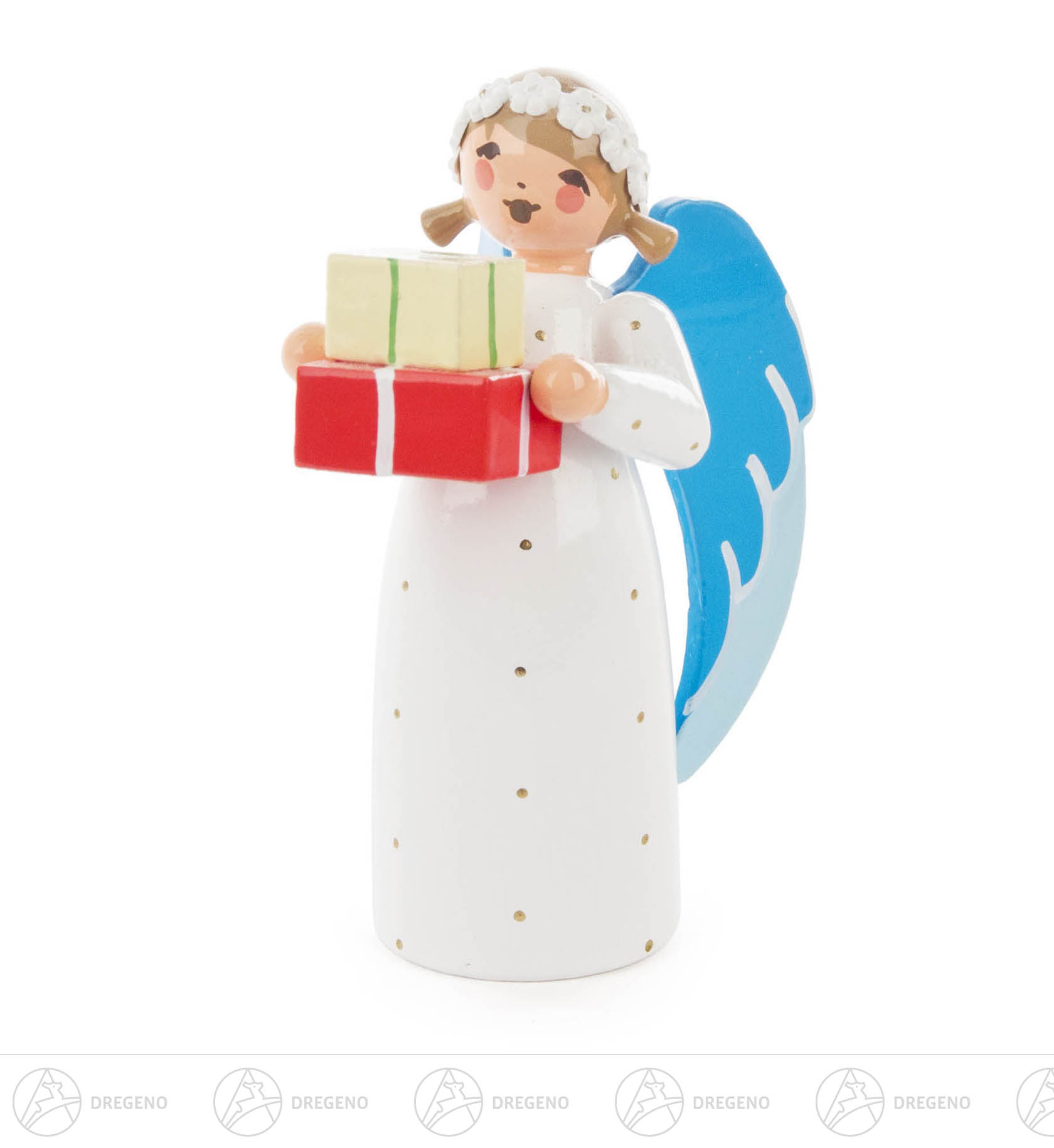 Engel weiß mit Paket 7cm Engel weiß mit Paket 7cm