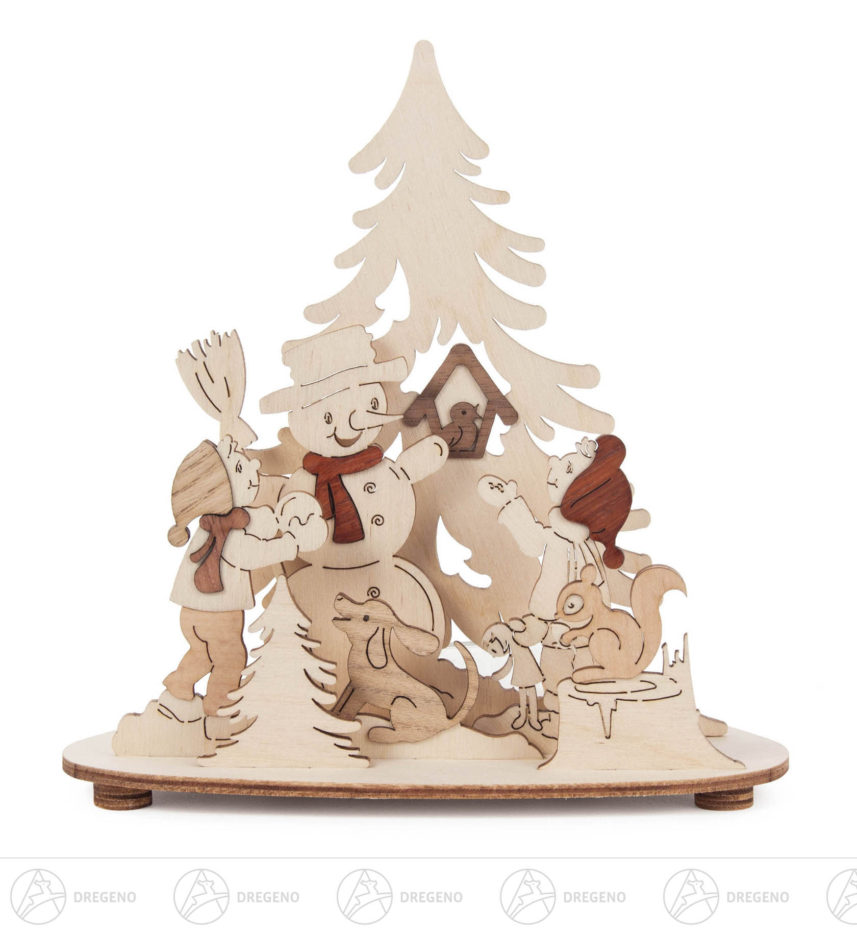 Teelichthalter mit Winterkindern, 5 Ebenen 14xm