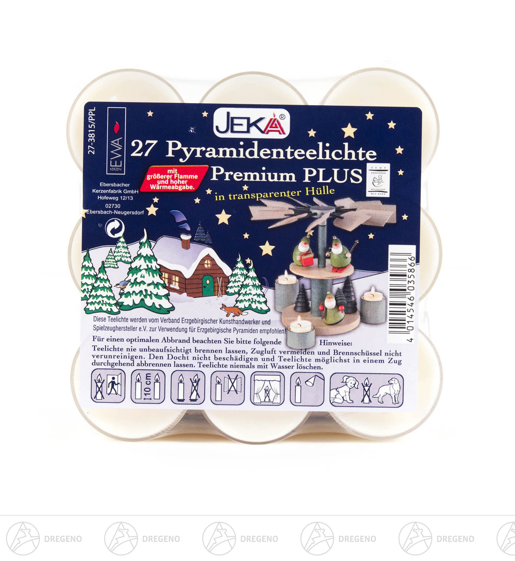 Pyramidenteelichte in Acrylhülle (27) UK 24