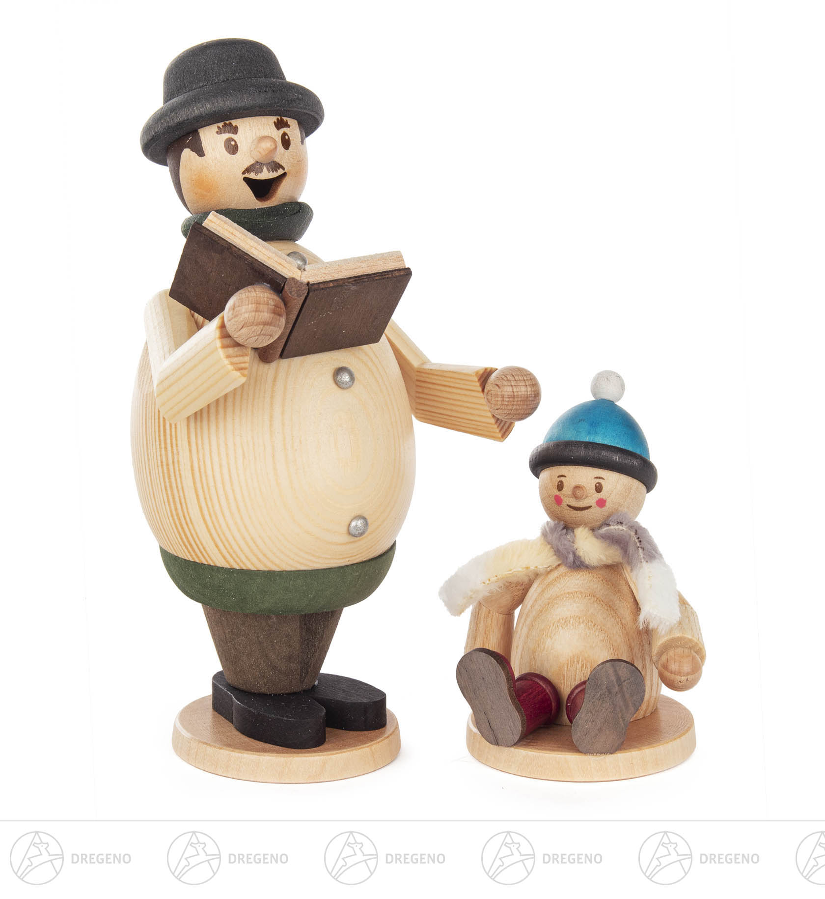 Räuchermann Max Vorleser mit Mäxchen Räuchermann Max Vorleser mit Mäxchen