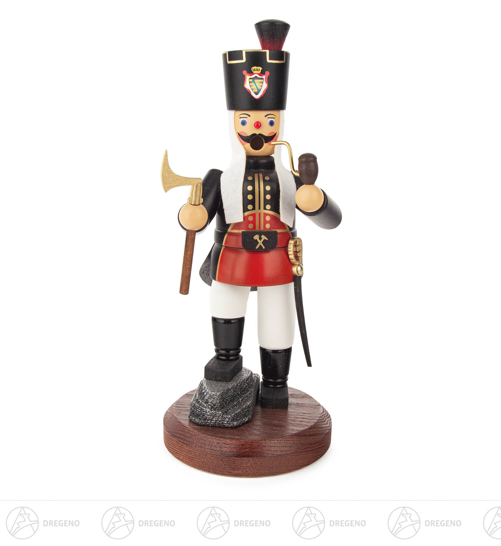 Räuchermann Bergmann Knappschaftsältester auf Stein