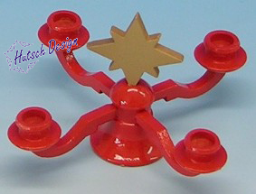 Leuchter, rot mit Stern Leuchter, rot mit Stern