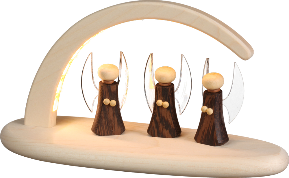 Bogen natur LED beleuchtet Engel 13 x24 x10cm Bogen natur LED beleuchtet Engel 13 x24 x10cm