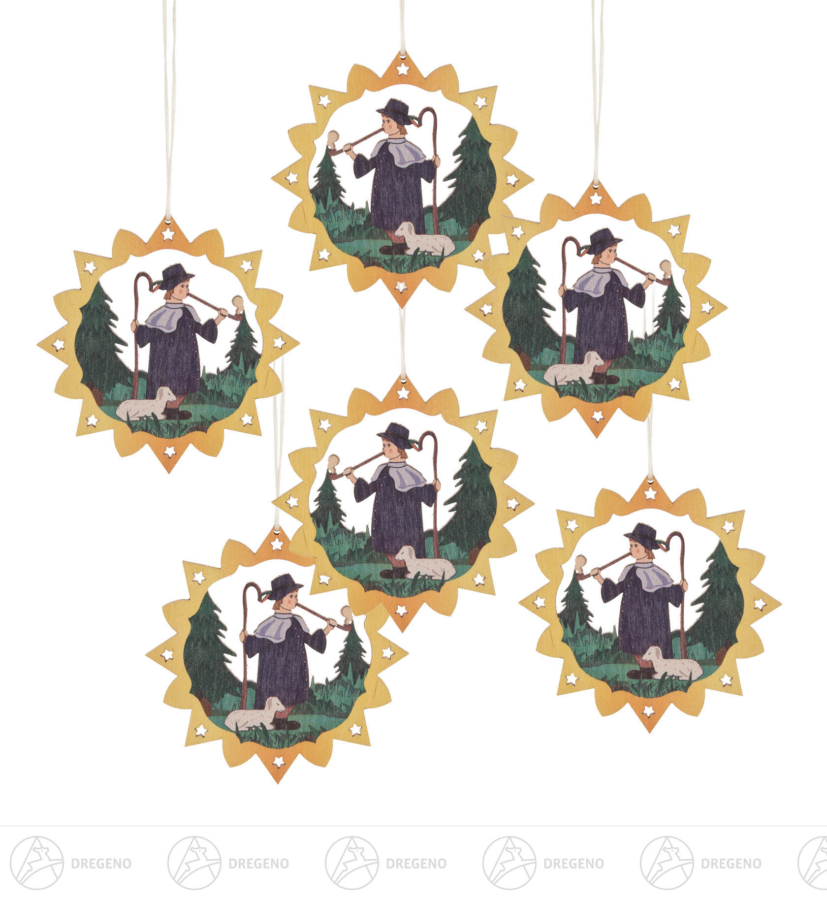 Behang Räuchermann Schäfer bunt (VE 6) 6cm Behang Räuchermann Schäfer bunt (VE 6) 6cm