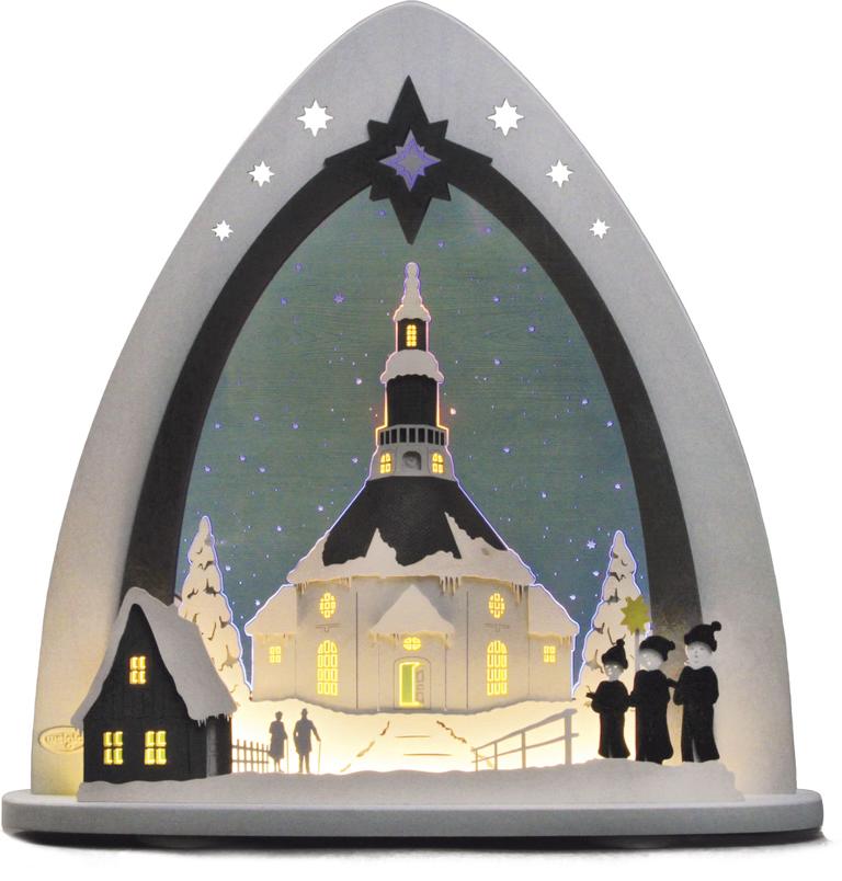 Lichterspitze LED Seiffener Kirche 52,0 x 53,5 x 9,0 cm