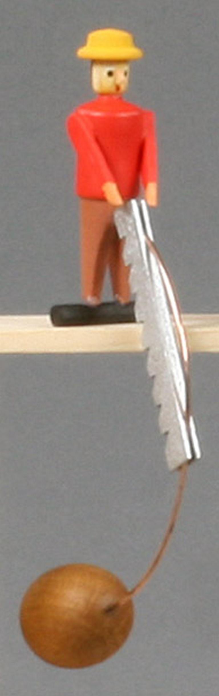 Schaukelfigur Sägemann rot