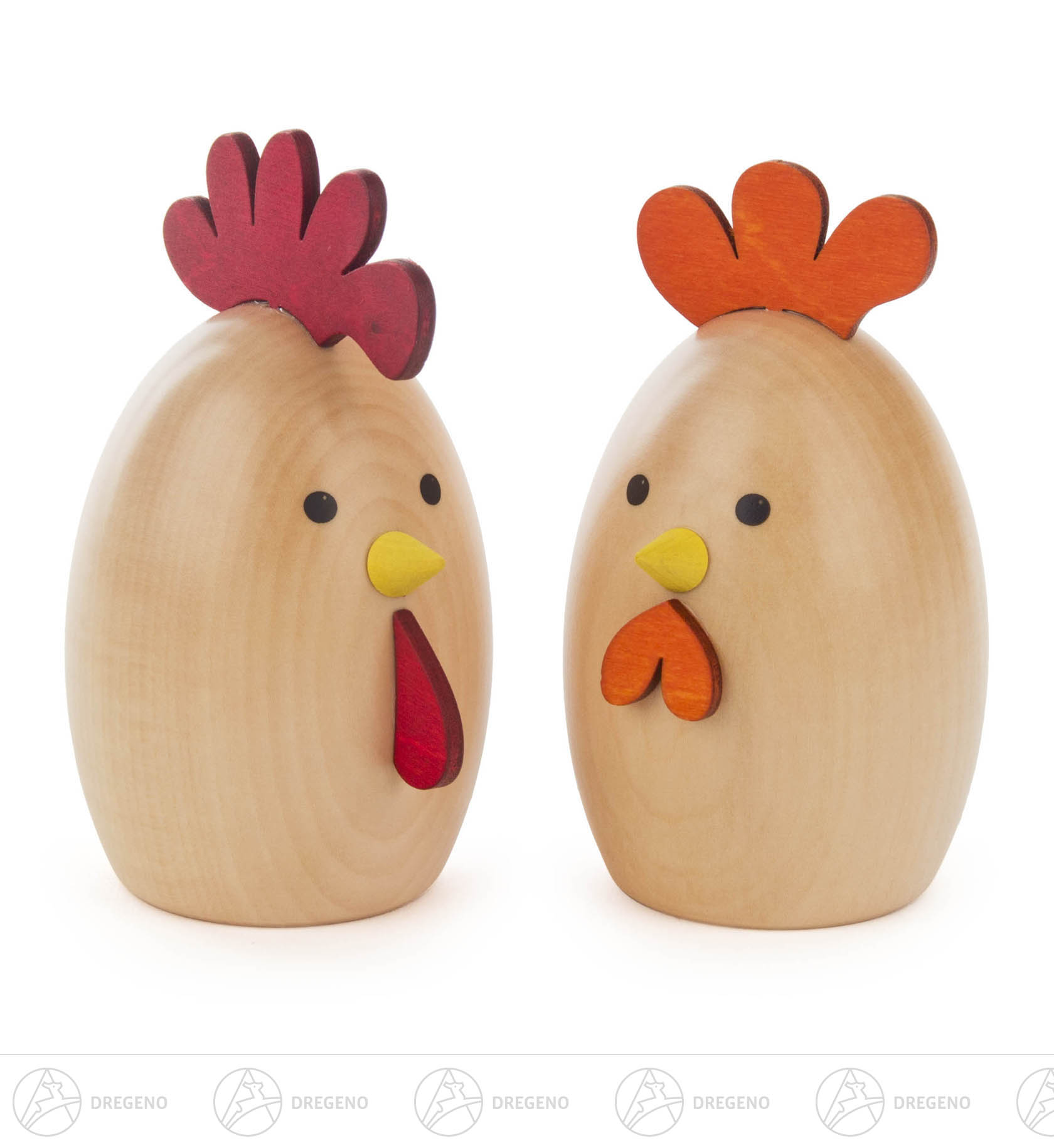 Hahn und Henne groß, natur 6cm Hahn und Henne groß, natur 6cm