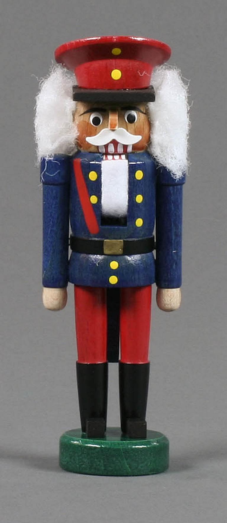 Nussknacker Eisenbahner blau-rot, 13cm