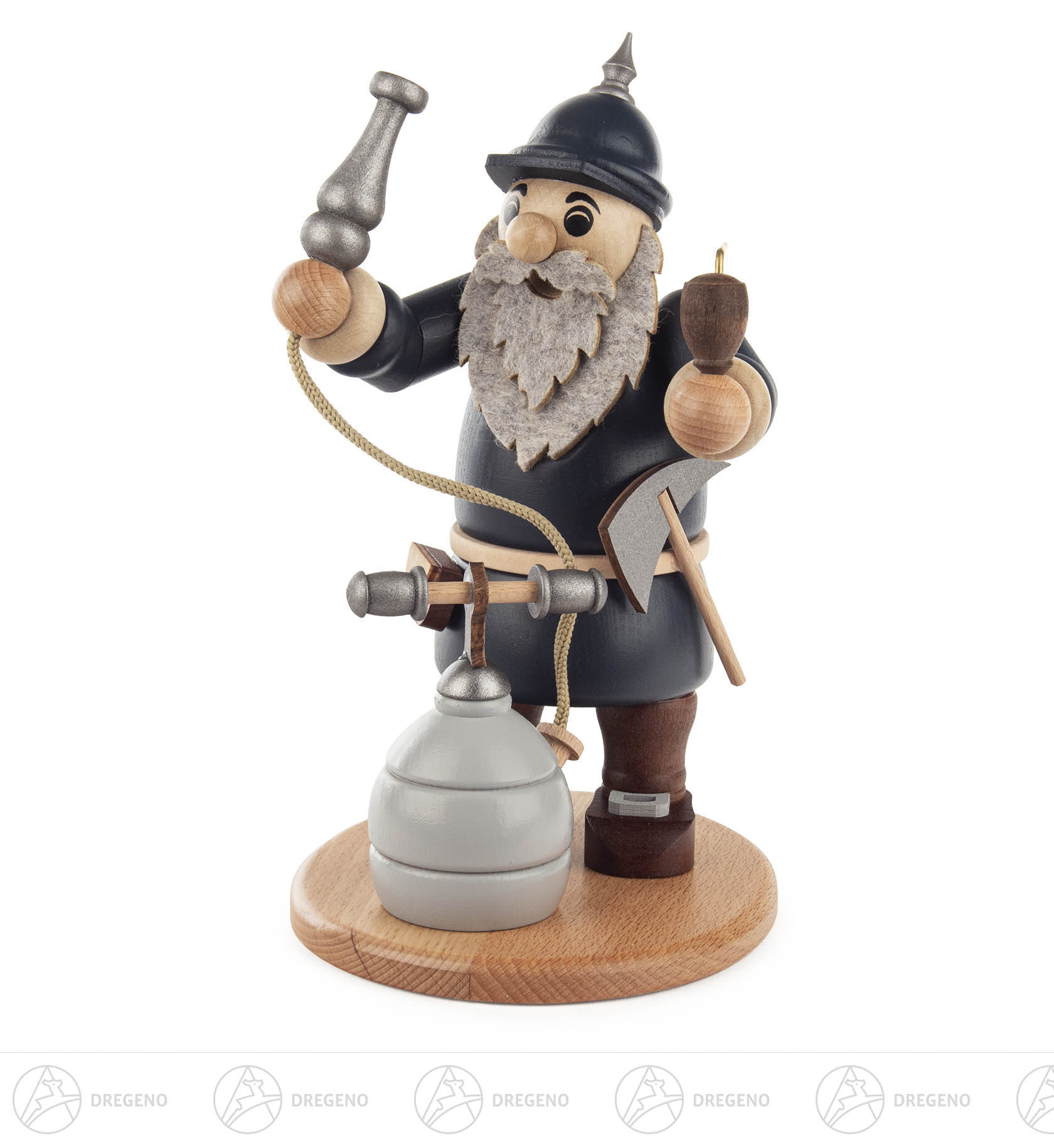 Räuchermann Feuerwehrmann blau