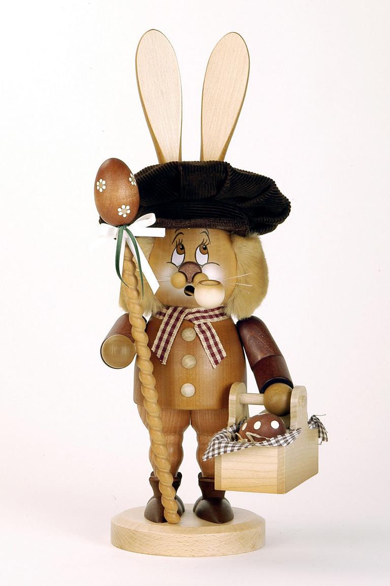 Räuchermann Wichtel Hase mit Eierkorb  36,0 cm