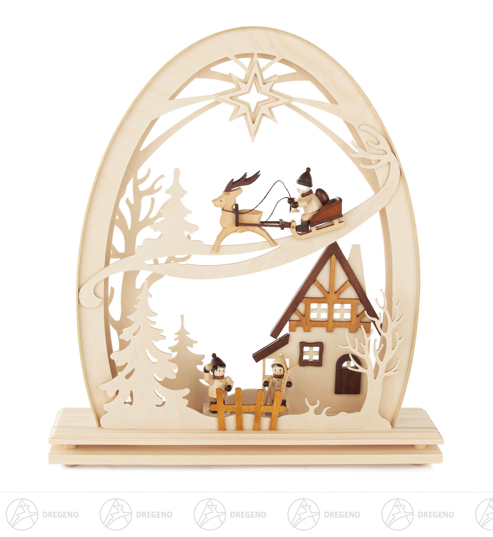 Erzgebirgsbogen Nikolaus elektrisch beleuchtet LED 34x30cm Erzgebirgsbogen Nikolaus elektrisch beleuchtet LED 34x30cm