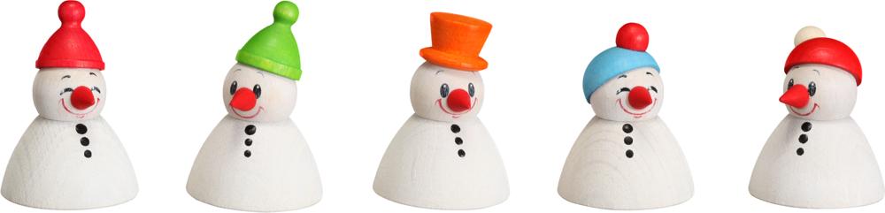 Wippel-Schneemann-Junior, 5er Satz 4cm Wippel-Schneemann-Junior, 5er Satz 4cm
